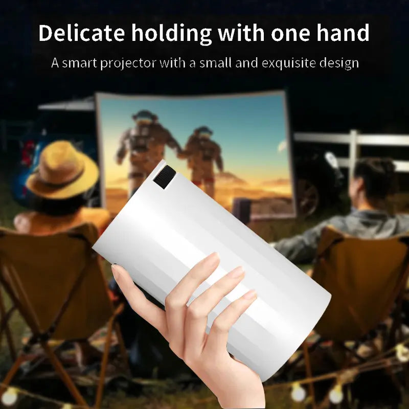 8K Portable Projector with Wifi and Bluetooth, 180° Rotation & Auto Keystone, Full HD 720P Supported, Portable HY300 Outdoor Movie Projector, Compatible with USB HDMI, Phone, Tablet, Laptop Audio Space