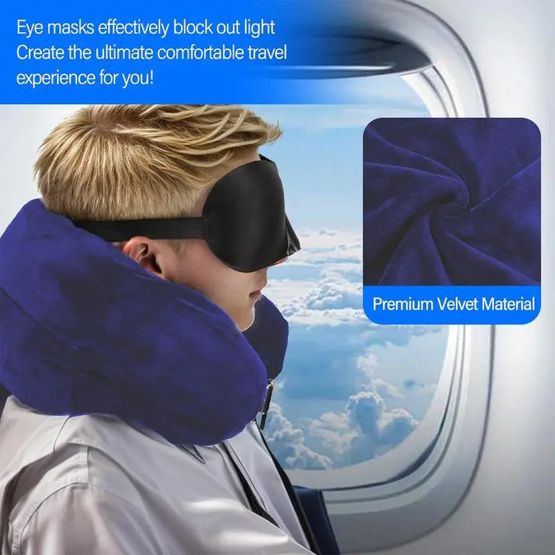 Velvet Soft Travel Stuffable Neck Pillow Luggage Space-Saving Portable Refillable Neck Support Cushion Car Train Airplane